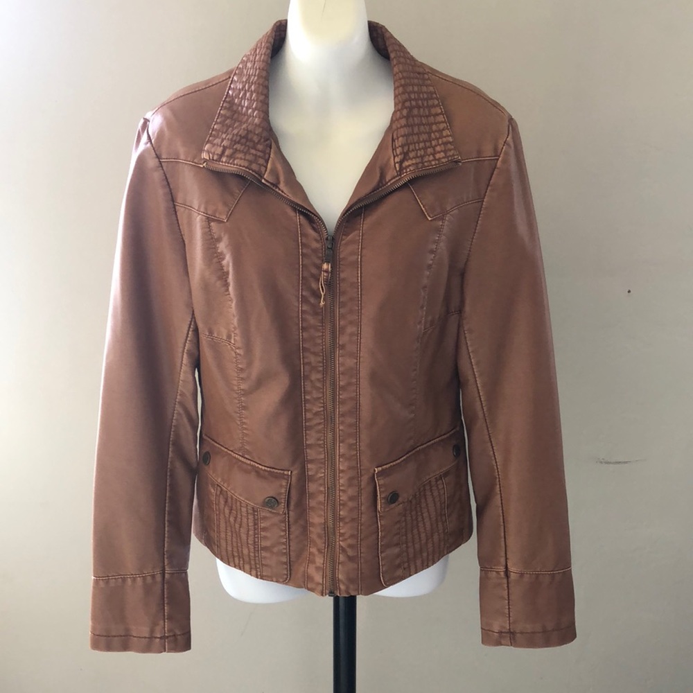 Brown leather jacket